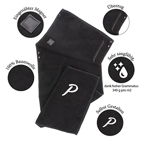 Personalisiertes Fitness-Handtuch Schwarz mit Stick - jetzt entdecken auf  geschenkidee.de