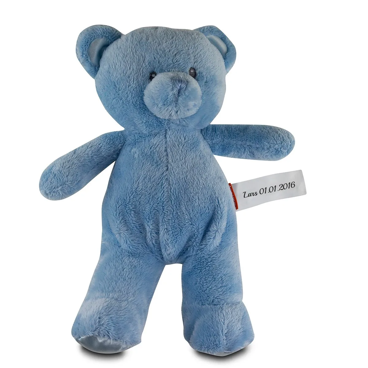 Teddy zur Geburt mit Namen - blau