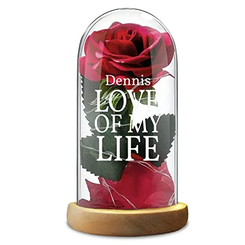 Rote Rose Glasdom Valentinstag Name Love of my life